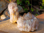 Natural Cascading White Phantom Smokey Luena Quartz Clusters x 6 From Luena, Congo - Toprock Gemstones and Minerals 