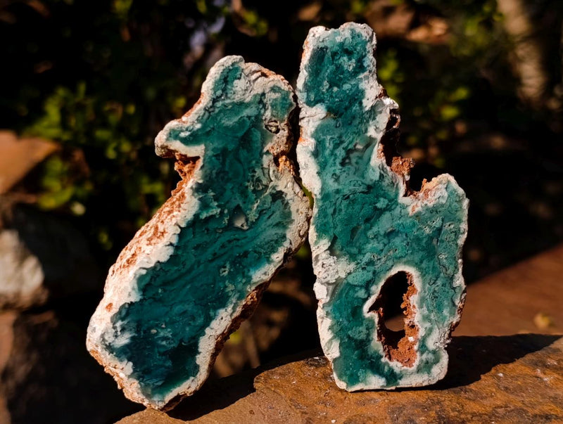 Polished One Side Mtorolite Chrysoprase Slices with Natural Edging x 12 From Mutorashanga, Zimbabwe - Toprock Gemstones and Minerals 