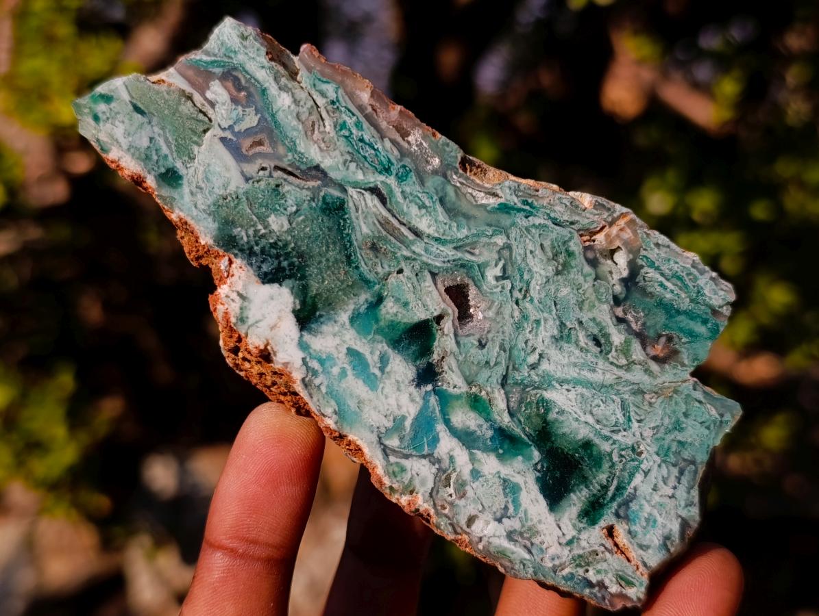 Polished One Side Mtorolite Chrysoprase Slices with Natural Edging x 12 From Mutorashanga, Zimbabwe - Toprock Gemstones and Minerals 