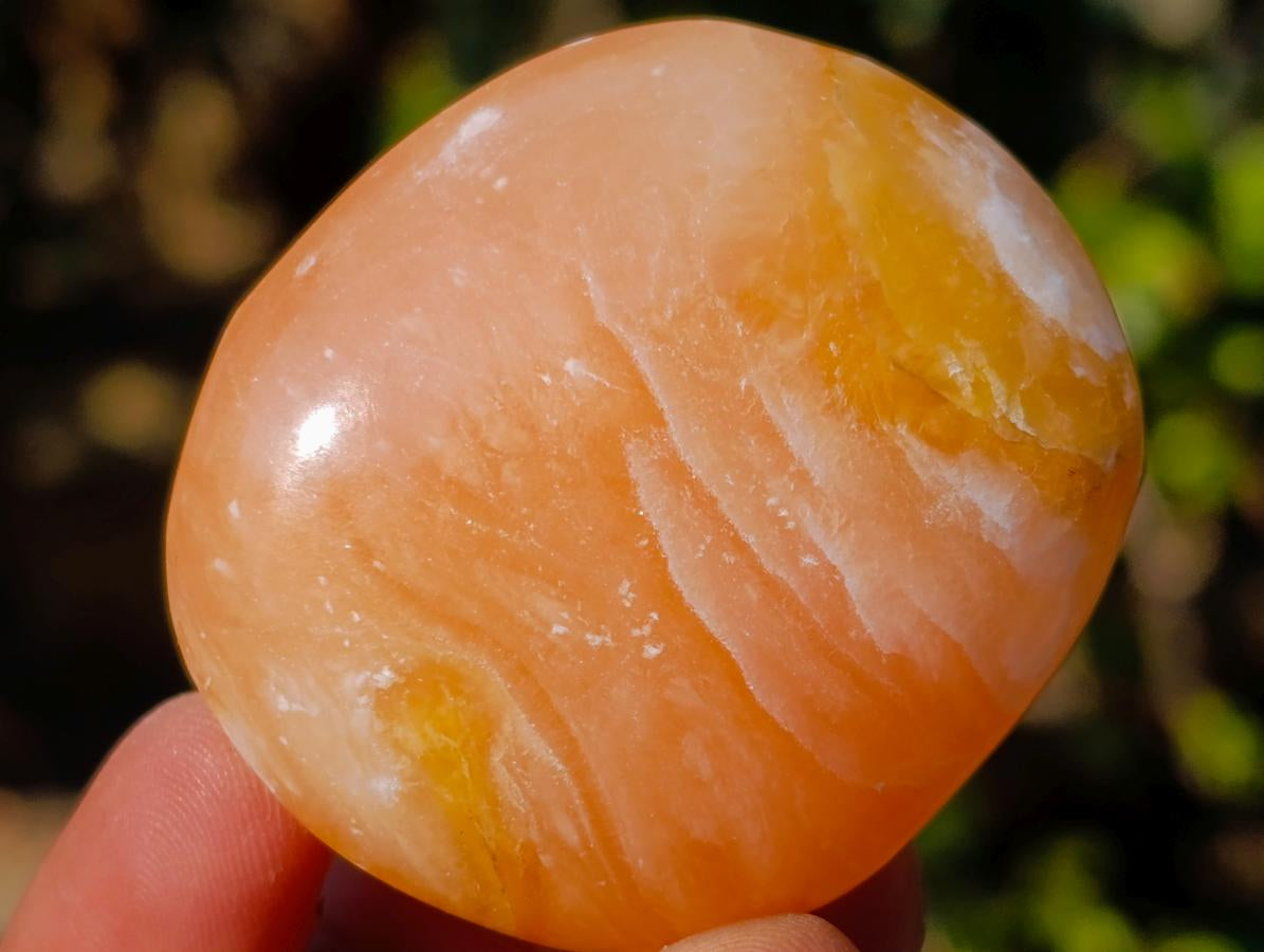 Polished Orange Twist Calcite Galets x 35 From Maevantanana, Madagascar - Toprock Gemstones and Minerals 