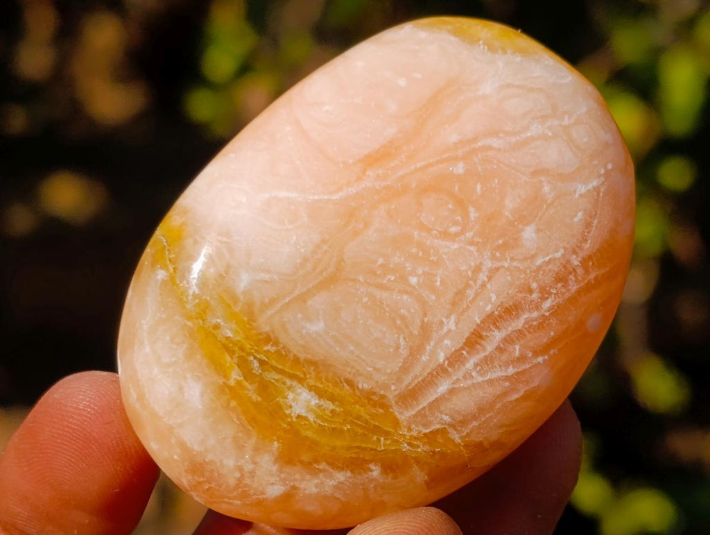 Polished Orange Twist Calcite Galets x 35 From Maevantanana, Madagascar - Toprock Gemstones and Minerals 