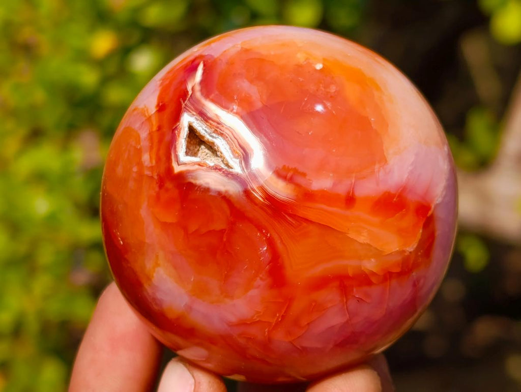 Polished and Natural Carnelian Agate Gemstone Spheres x 6 From Madagascar - Toprock Gemstones and Minerals 
