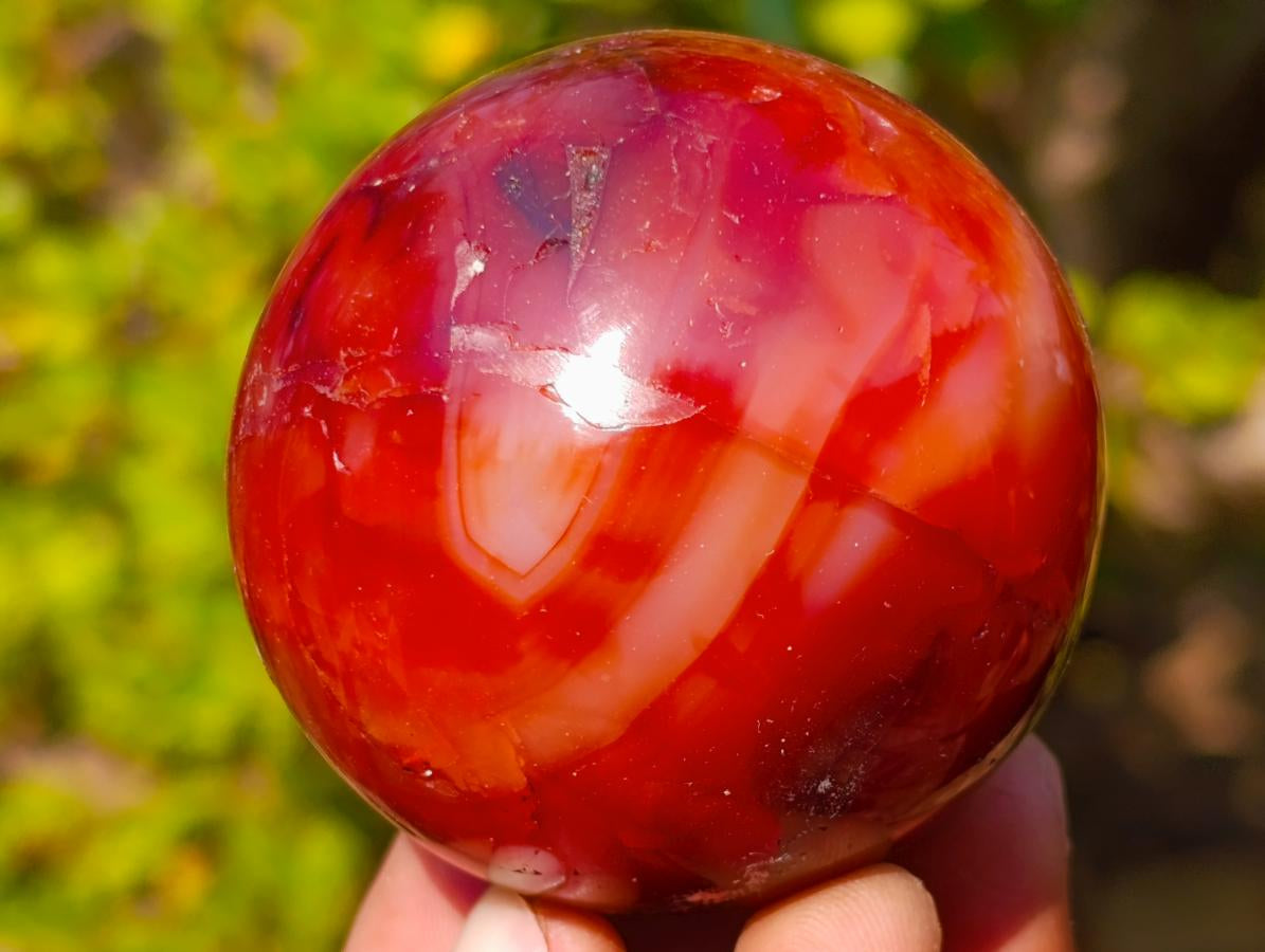 Polished and Natural Carnelian Agate Gemstone Spheres x 6 From Madagascar - Toprock Gemstones and Minerals 