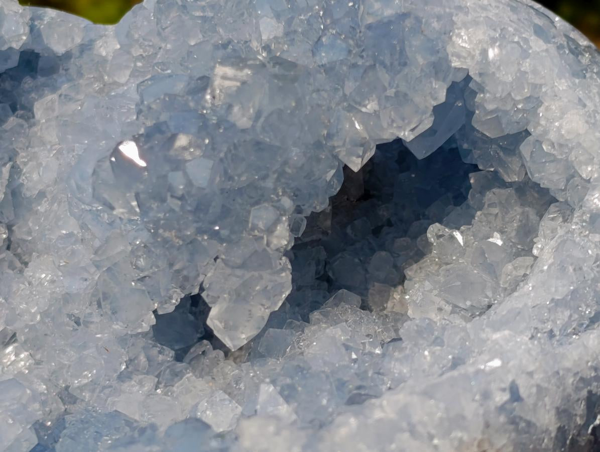 Polished and Natural Large Blue Celestite Heart x 1 From Sakoany, Madagascar - Toprock Gemstones and Minerals 