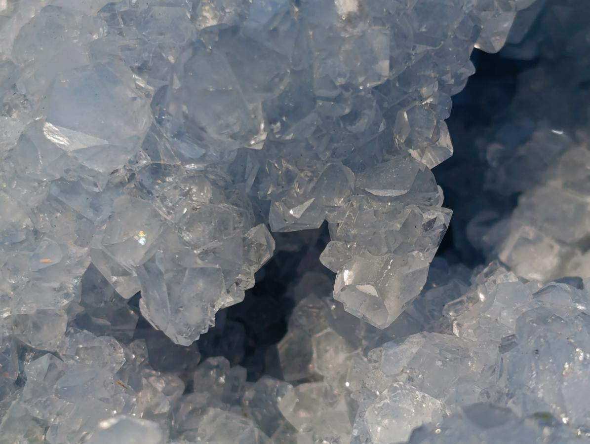 Polished and Natural Large Blue Celestite Heart x 1 From Sakoany, Madagascar - Toprock Gemstones and Minerals 