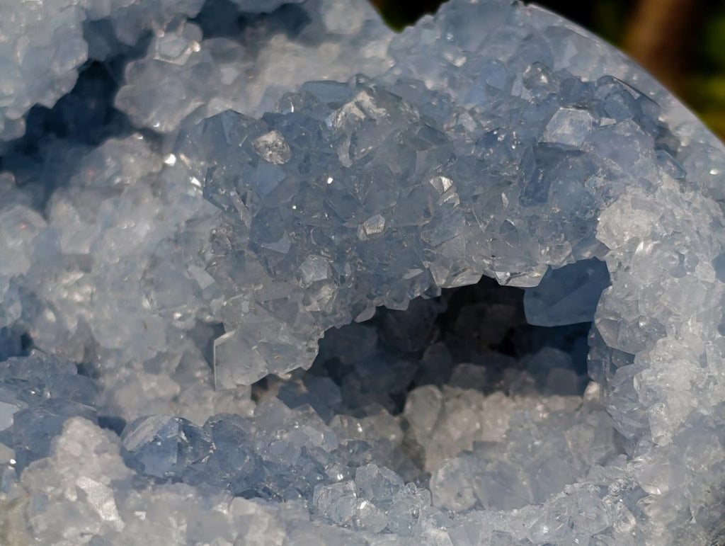 Polished and Natural Large Blue Celestite Heart x 1 From Sakoany, Madagascar - Toprock Gemstones and Minerals 