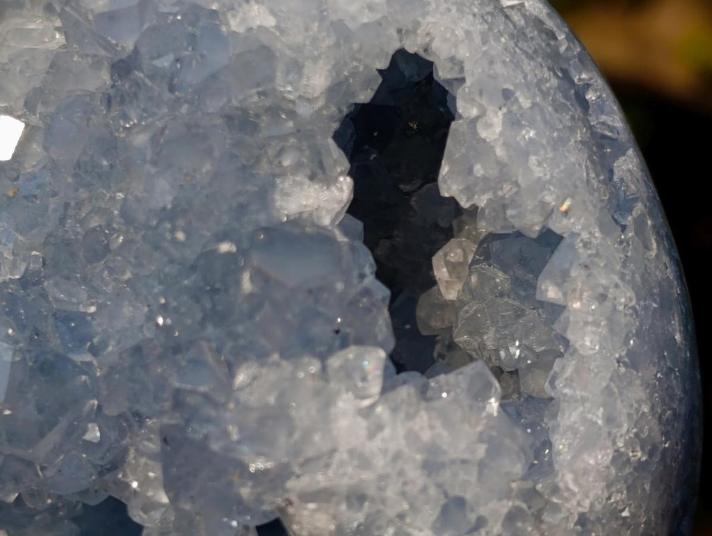 Polished and Natural Large Blue Celestite Heart x 1 From Sakoany, Madagascar - Toprock Gemstones and Minerals 