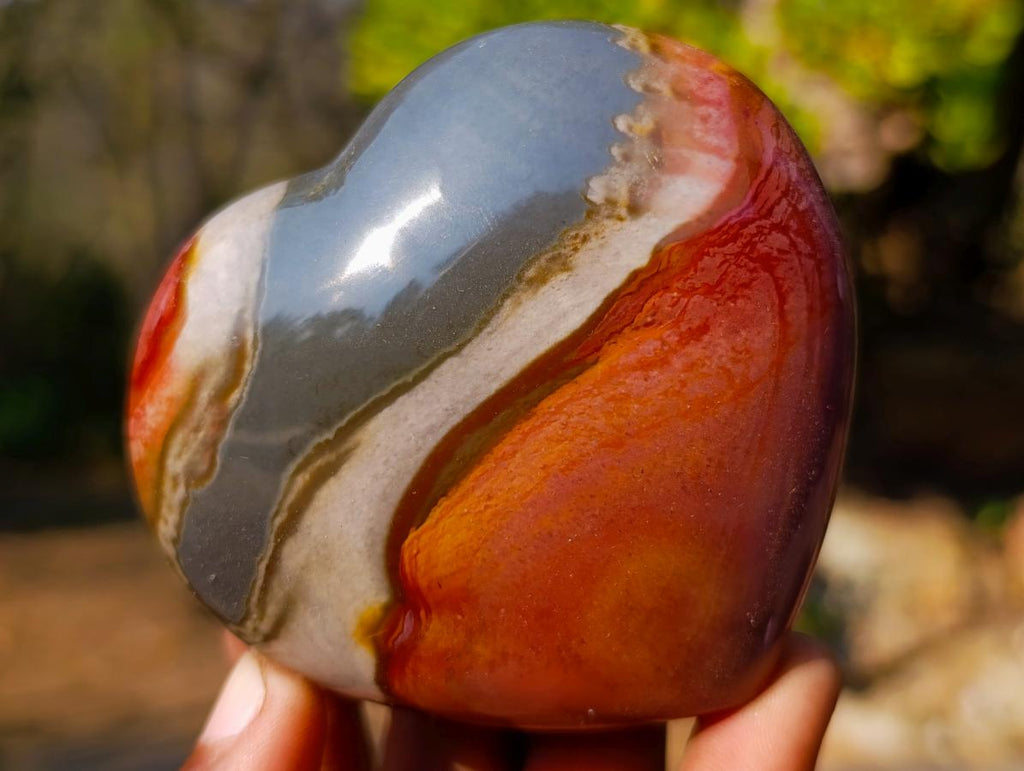 Polished Polychrome Jasper Hearts x 6 From NW Coast, Madagascar - Toprock Gemstones and Minerals 