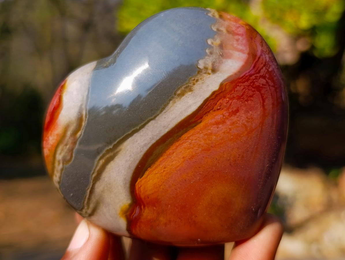 Polished Polychrome Jasper Hearts x 6 From NW Coast, Madagascar - Toprock Gemstones and Minerals 