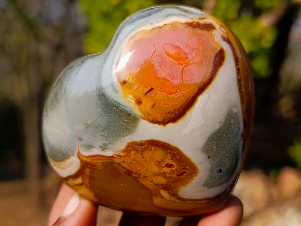 Polished Polychrome Jasper Hearts x 6 From NW Coast, Madagascar - Toprock Gemstones and Minerals 