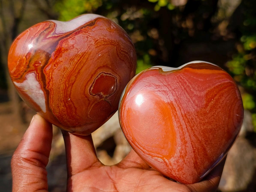 Polished Polychrome Jasper Hearts x 6 From NW Coast, Madagascar - Toprock Gemstones and Minerals 