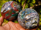 Polished and Natural Ocean Jasper Spheres x 2 From Northwest Coast, Madagascar - Toprock Gemstones and Minerals 