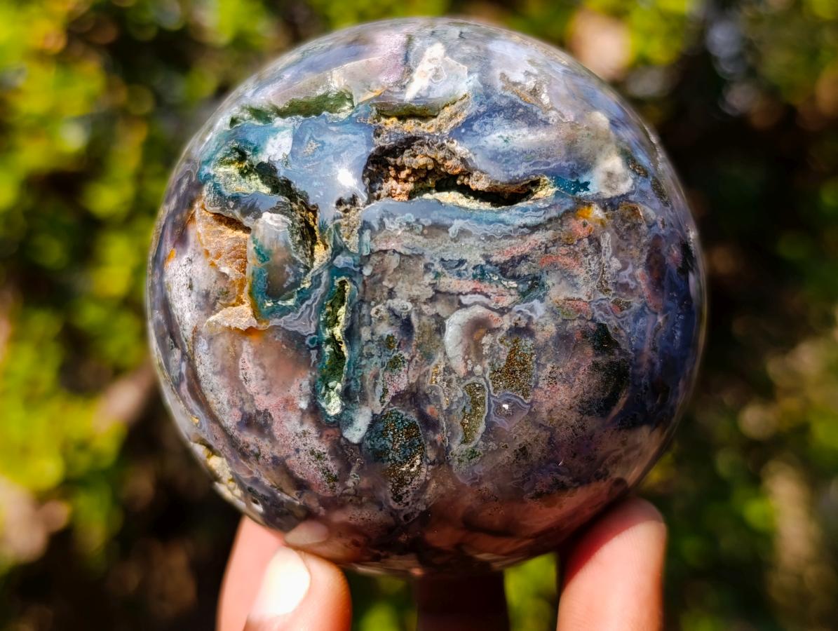 Polished and Natural Ocean Jasper Spheres x 2 From Northwest Coast, Madagascar - Toprock Gemstones and Minerals 