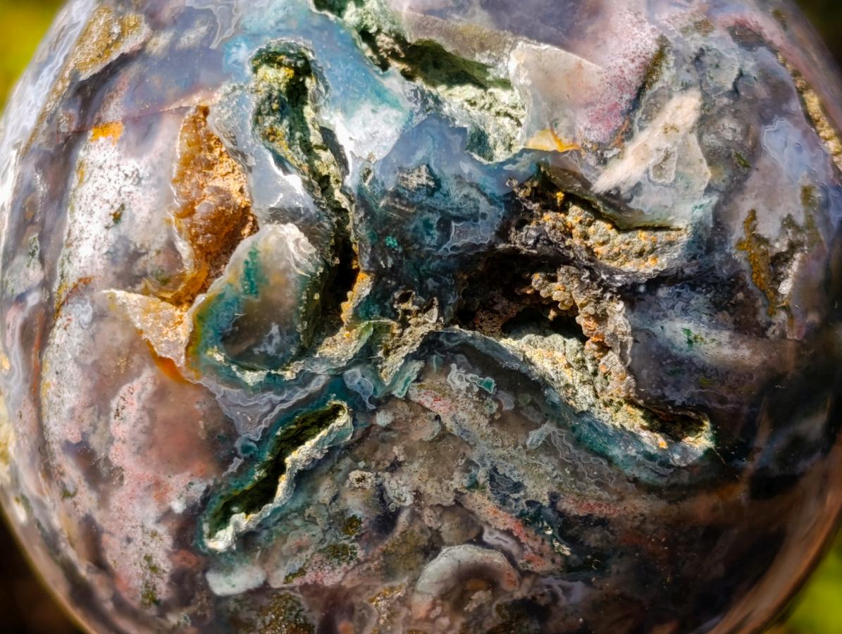 Polished and Natural Ocean Jasper Spheres x 2 From Northwest Coast, Madagascar - Toprock Gemstones and Minerals 