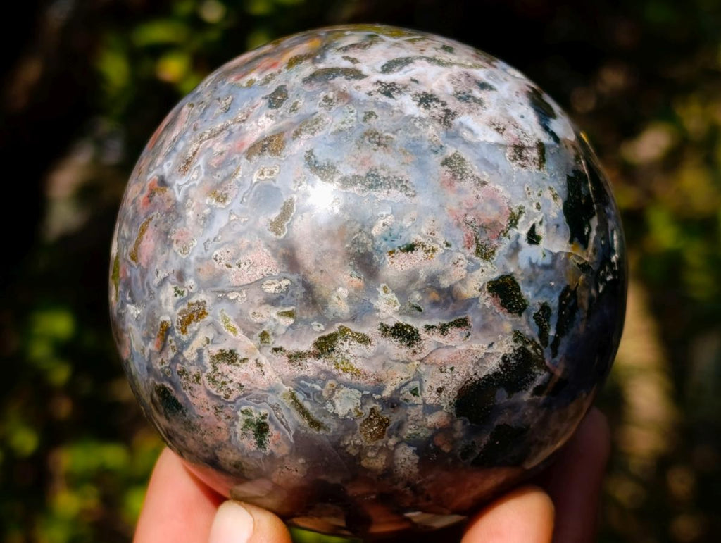 Polished and Natural Ocean Jasper Spheres x 2 From Northwest Coast, Madagascar - Toprock Gemstones and Minerals 