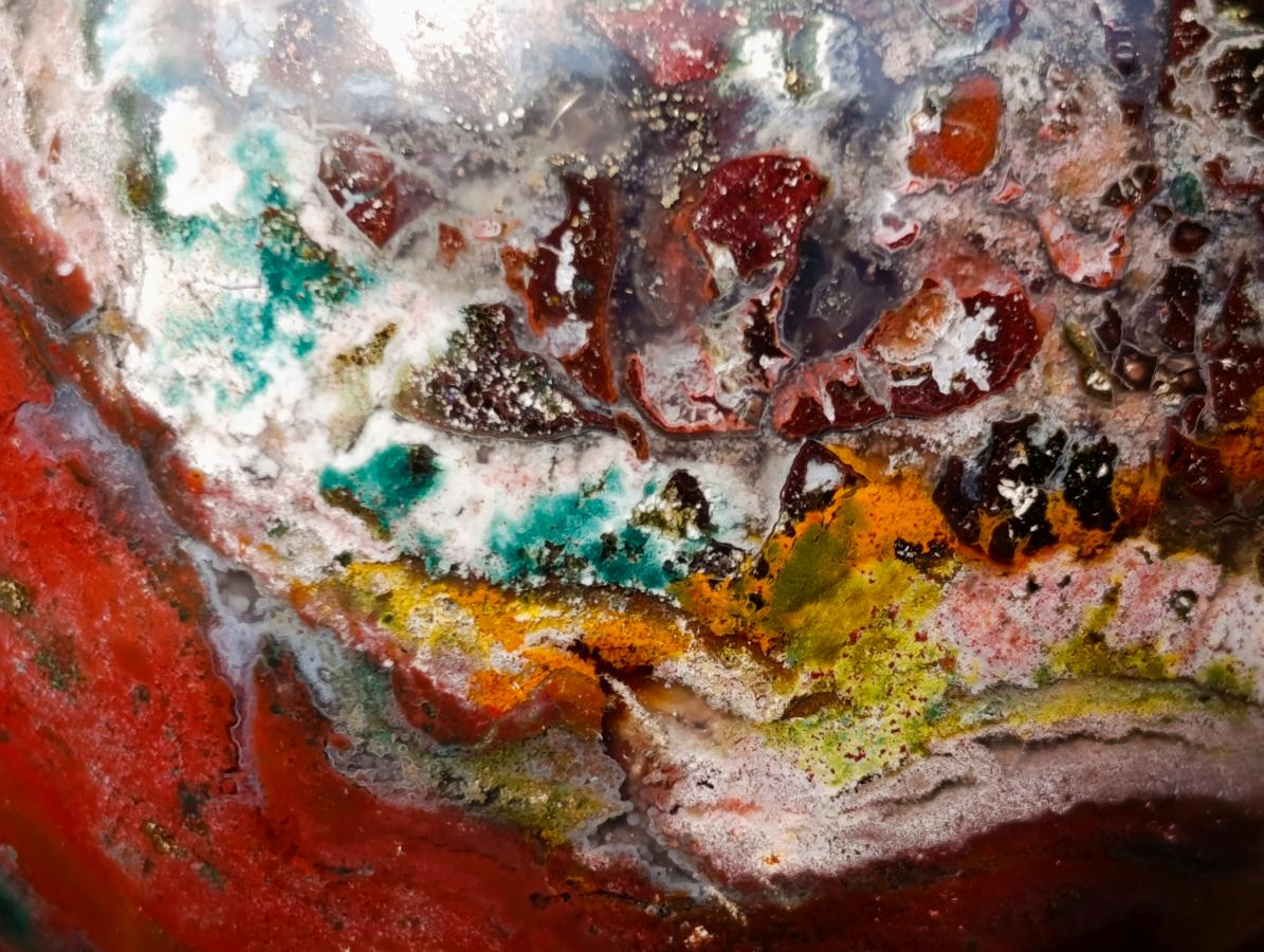 Polished and Natural Ocean Jasper Spheres x 2 From Northwest Coast, Madagascar - Toprock Gemstones and Minerals 