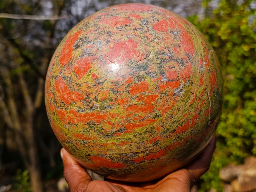 Polished XL Unakite Sphere x 1 From Messina, South Africa - Toprock Gemstones and Minerals 