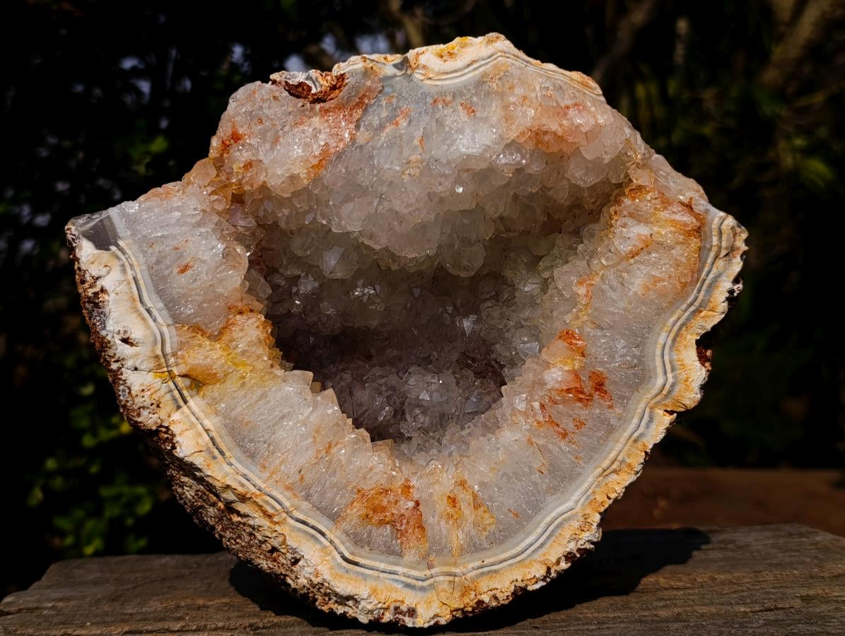 Natural Large Agate Geode with Crystalline Centres x 2 From Maintirano, Madagascar - Toprock Gemstones and Minerals 