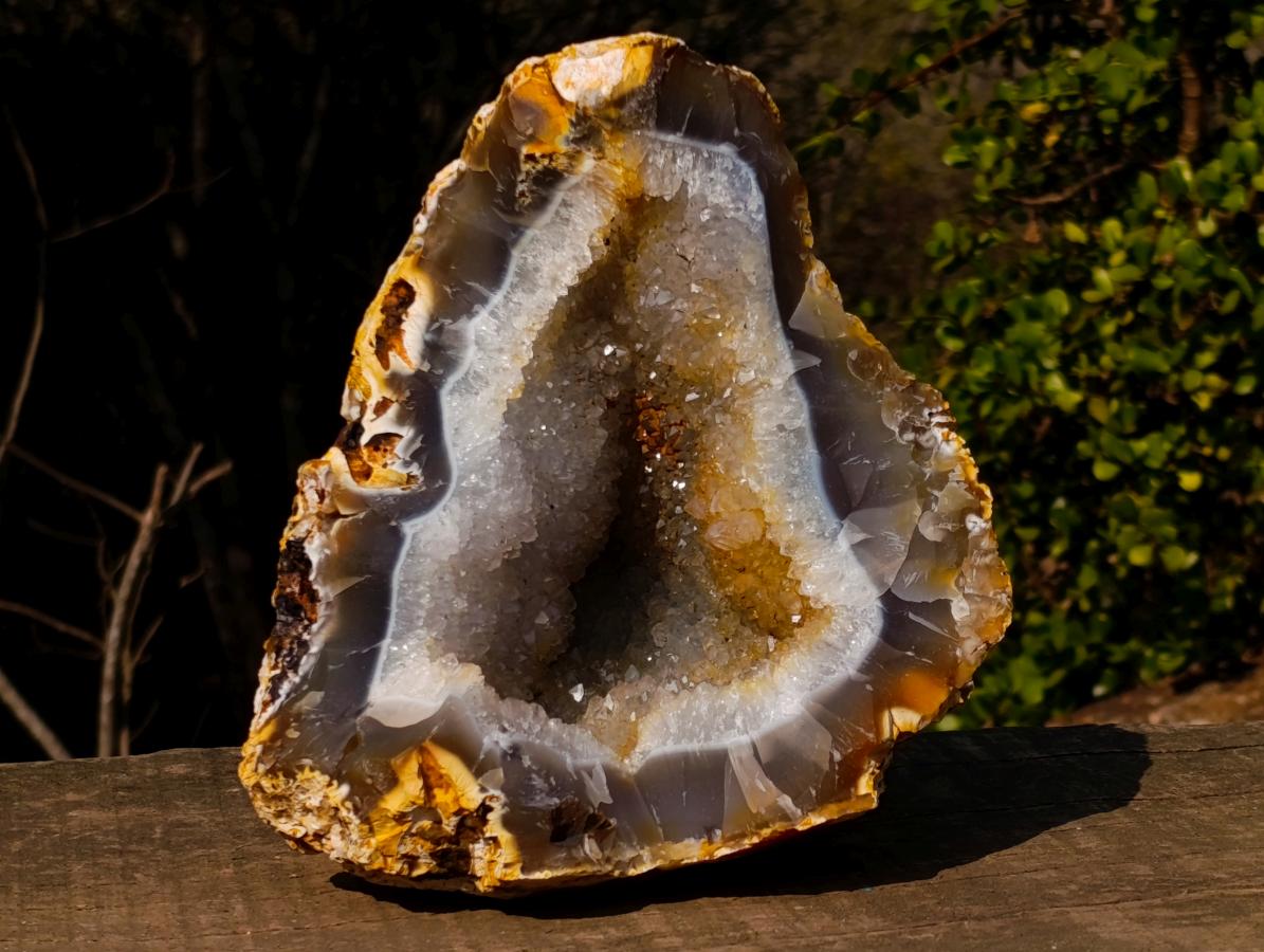 Natural Large Agate Geode with Crystalline Centres x 2 From Maintirano, Madagascar - Toprock Gemstones and Minerals 
