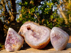 Polished and Natural Agate Amethyst Geodes x 3 From Maintirano, Madagascar
