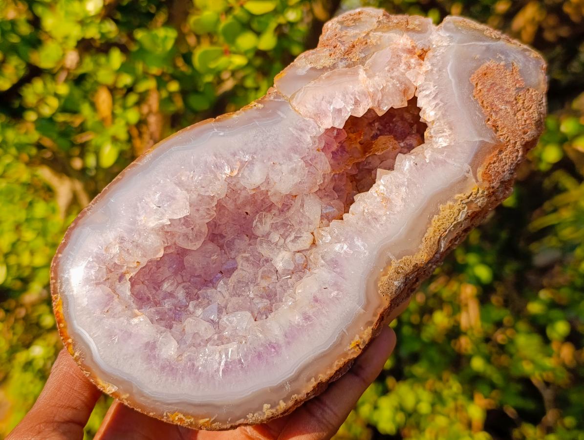 Polished and Natural Agate Amethyst Geodes x 3 From Maintirano, Madagascar