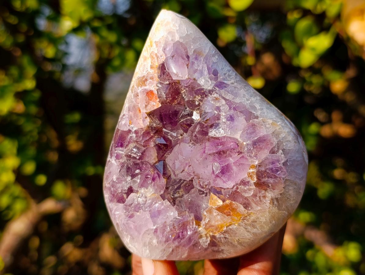 Polished and Natural Agate Amethyst Geodes x 3 From Maintirano, Madagascar