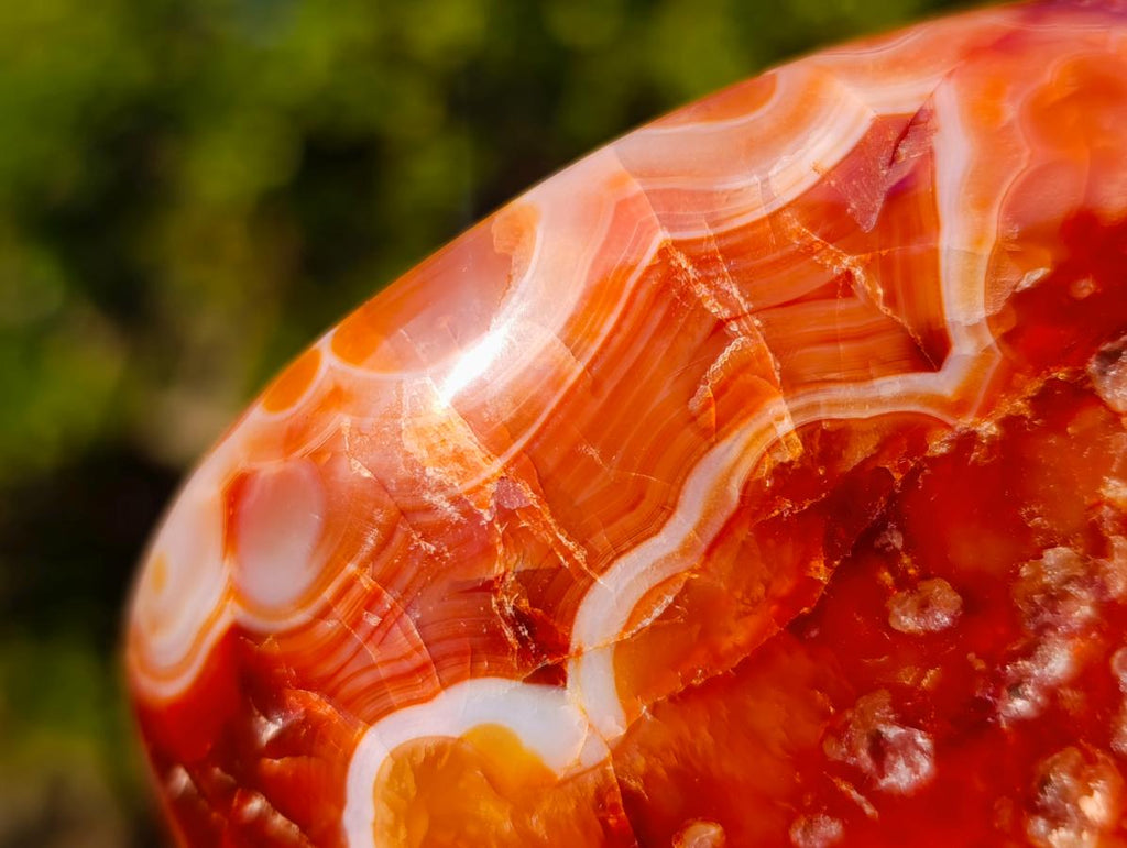 Polished and Natural Carnelian Agate Gemstone Bowls x 4 From Madagascar