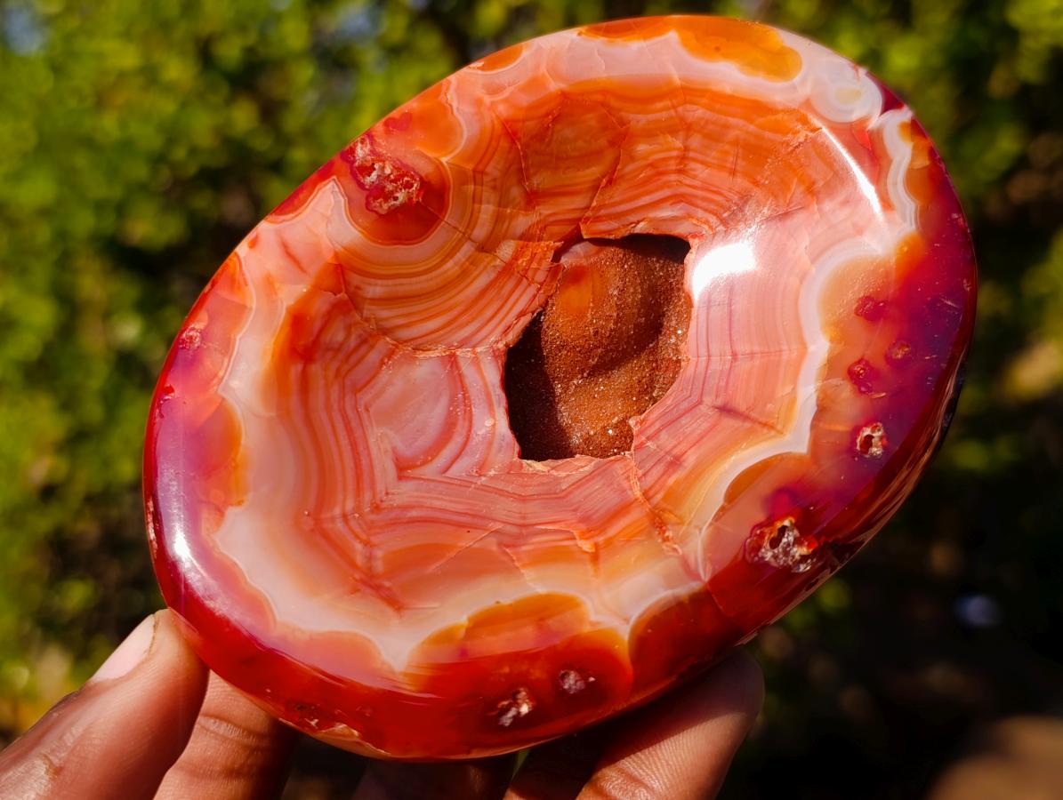 Polished and Natural Carnelian Agate Gemstone Bowls x 4 From Madagascar