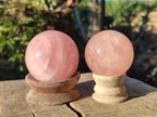 Polished Gemmy Star Rose Quartz Spheres x 6 From Ambatondrazaka, Madagascar - Toprock Gemstones and Minerals 