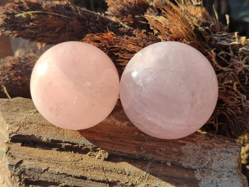 Polished Gemmy Star Rose Quartz Spheres x 6 From Ambatondrazaka, Madagascar - Toprock Gemstones and Minerals 