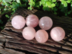 Polished Gemmy Star Rose Quartz Spheres x 6 From Ambatondrazaka, Madagascar - Toprock Gemstones and Minerals 