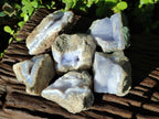 Natural Blue Lace Agate Geode Specimens x 6 From Nsanje, Malawi - Toprock Gemstones and Minerals 