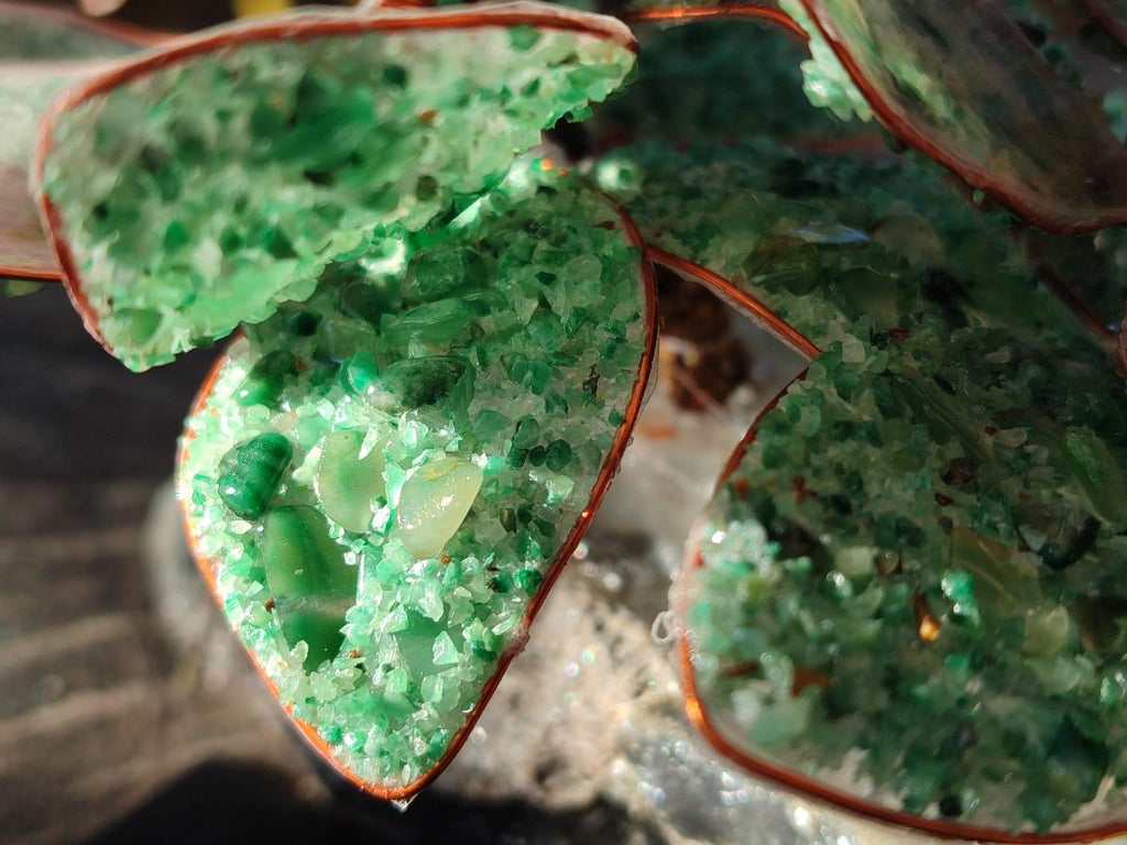Hand Made Twin Gemstone Protea Stone Art Trees x 2 From South Africa - Toprock Gemstones and Minerals 