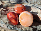 Polished and Natural Carnelian Agate Gemstone Galets x 24 From Madagascar - Toprock Gemstones and Minerals 