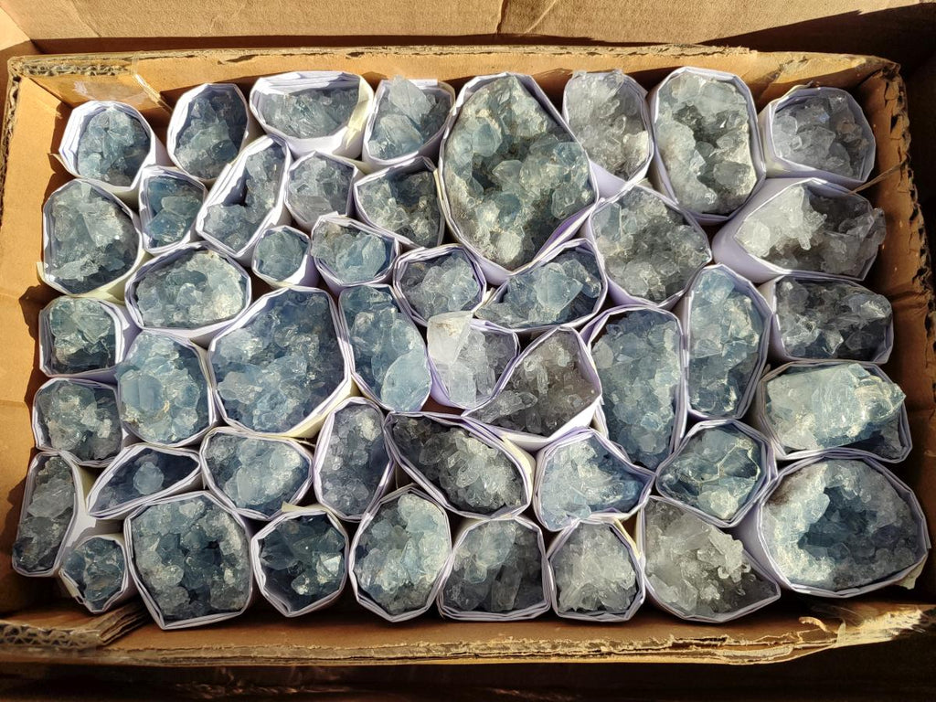 Natural Blue Celestite Specimens x 47 From Sakoany, Madagascar - Toprock Gemstones and Minerals 