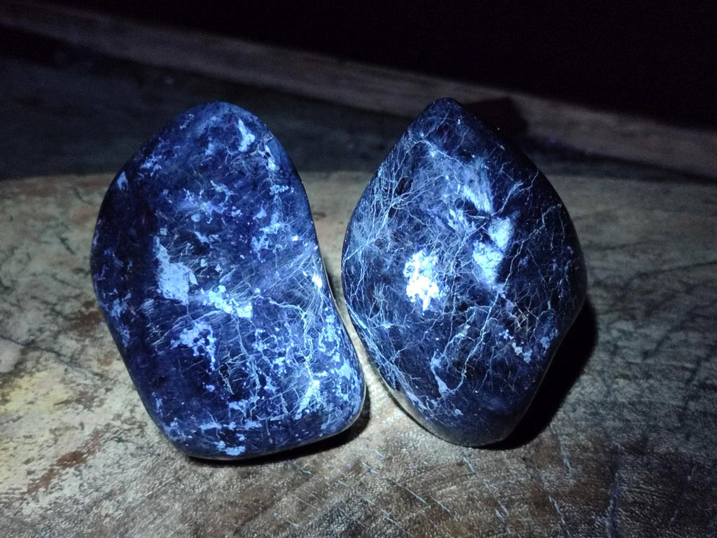 Polished Dumortierite Standing Display Pieces x 2 From Madagascar - Toprock Gemstones and Minerals 