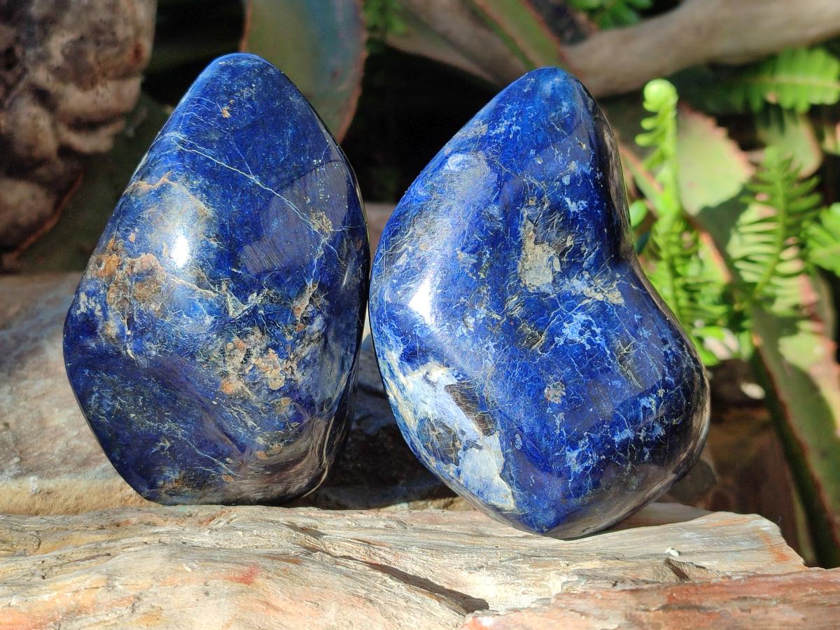 Polished Dumortierite Standing Display Pieces x 2 From Madagascar - Toprock Gemstones and Minerals 