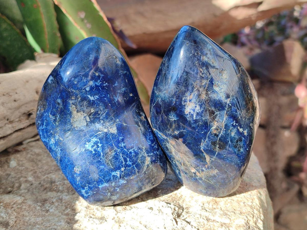 Polished Dumortierite Standing Display Pieces x 2 From Madagascar - Toprock Gemstones and Minerals 
