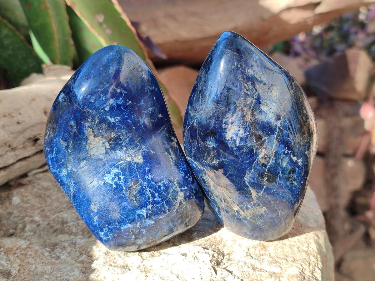 Polished Dumortierite Standing Display Pieces x 2 From Madagascar - Toprock Gemstones and Minerals 