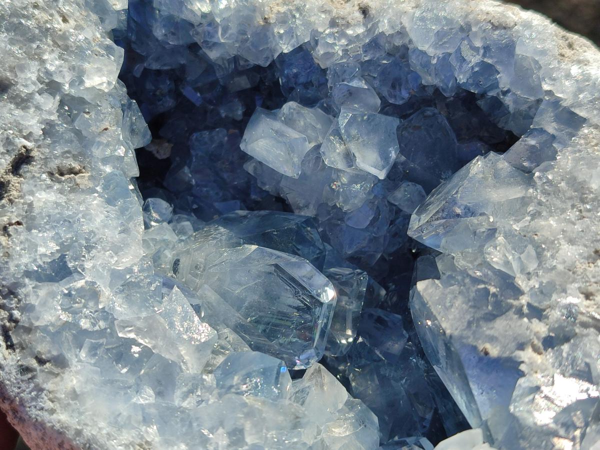 Natural Large Blue Celestite Geode Specimen x 1 From Sakoany, Madagascar