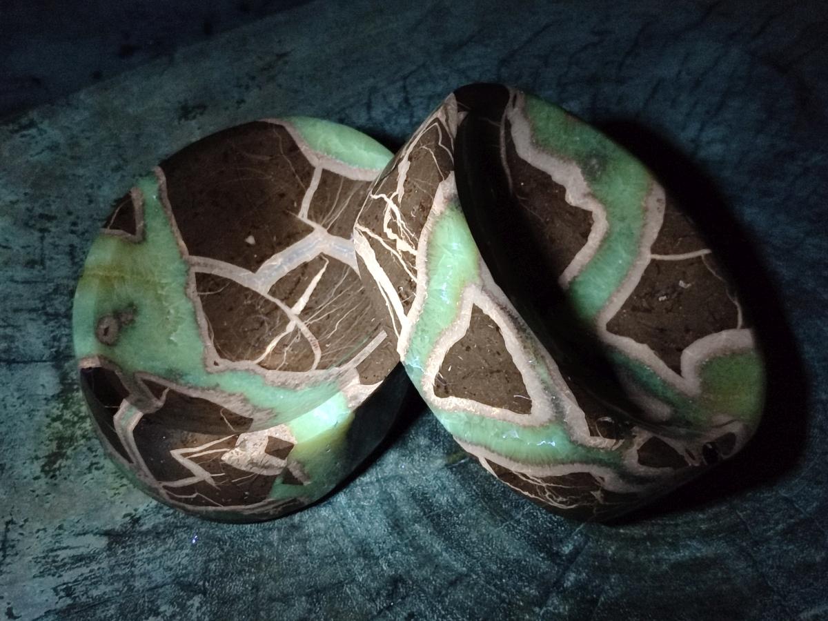 Polished Septerye Bowls x 2 From Mahajanga, Madagascar
