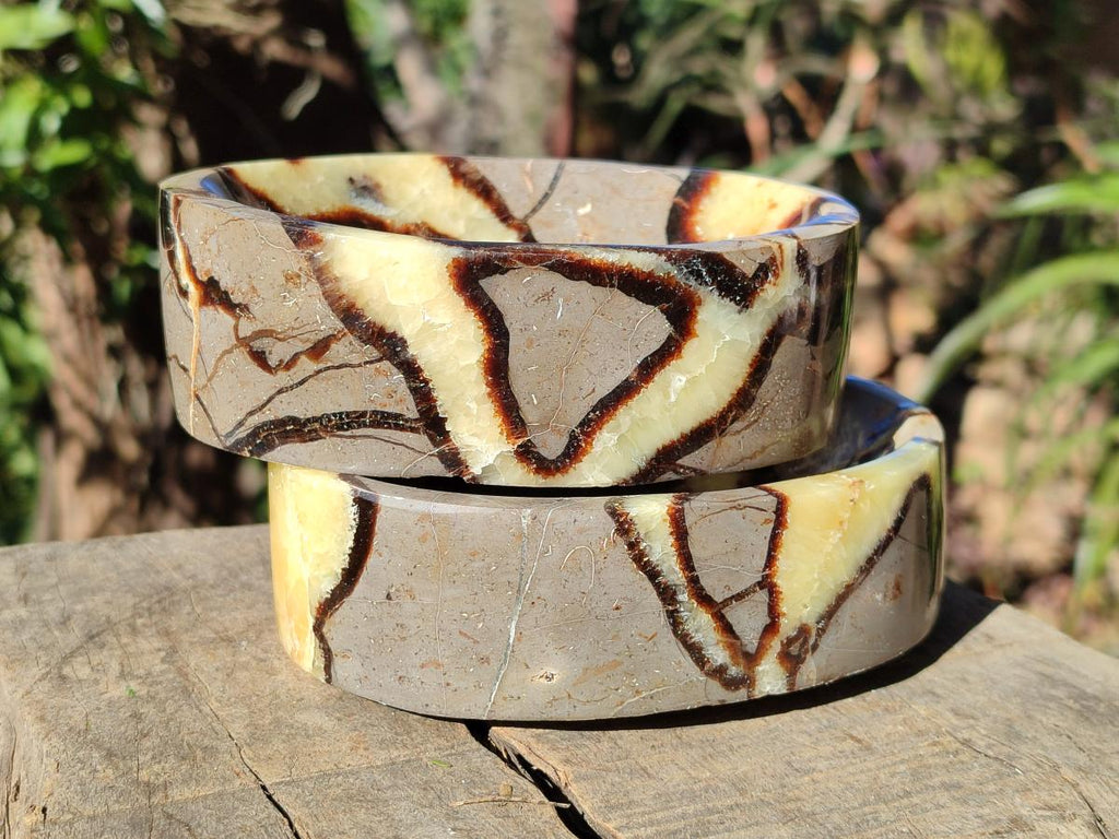 Polished Septerye Bowls x 2 From Mahajanga, Madagascar
