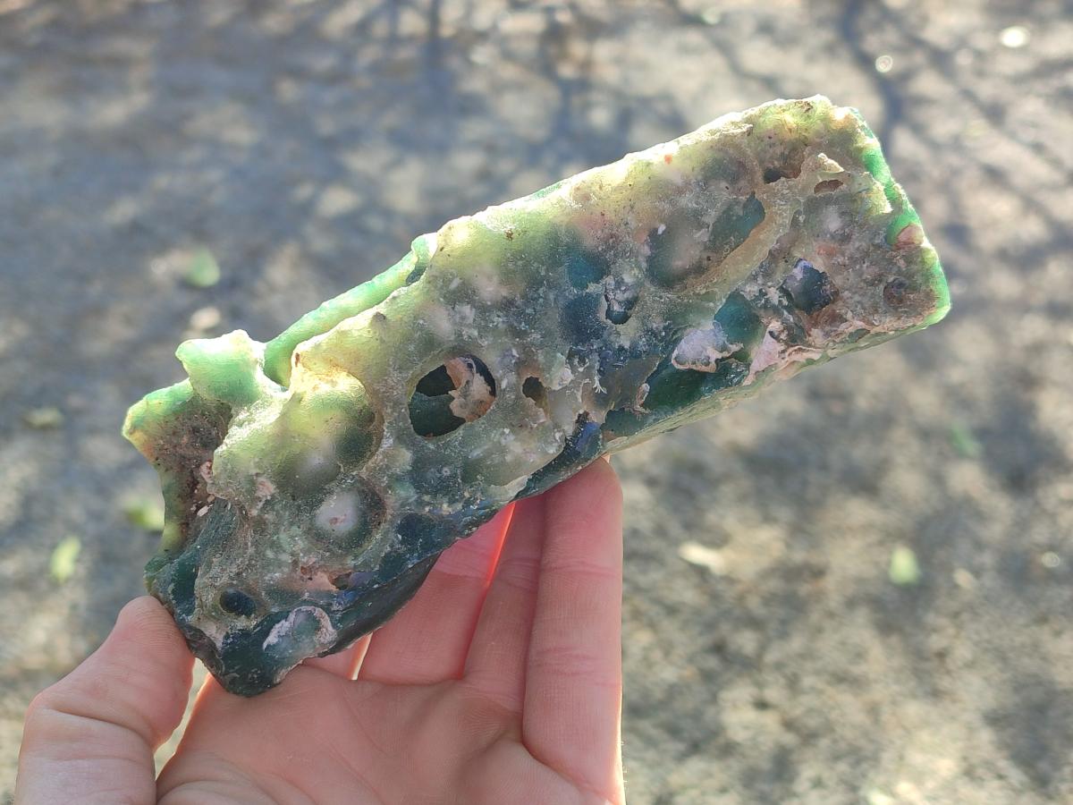 Natural Mtorolite Chrysoprase Cutting Material x 4 From Mutorashanga, Zimbabwe