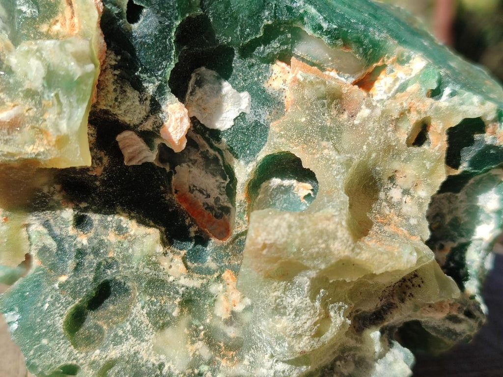 Natural Mtorolite Chrysoprase Cutting Material x 4 From Mutorashanga, Zimbabwe