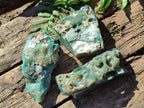 Natural Mtorolite Chrysoprase Cutting Material x 4 From Mutorashanga, Zimbabwe