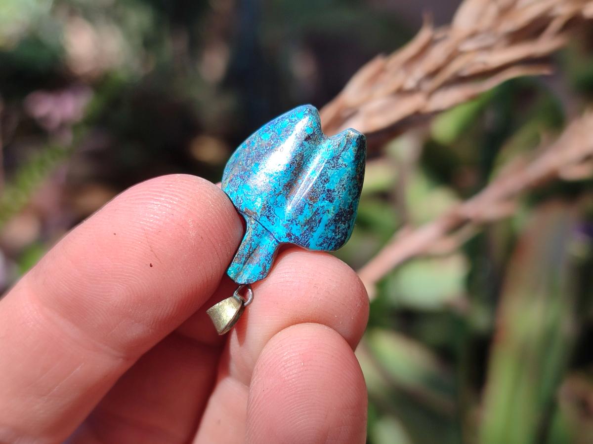 Hand Made Shattuckite Pendants with Clasps x 23 From Congo