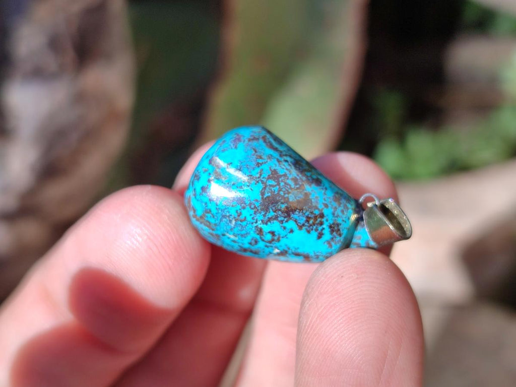 Hand Made Shattuckite Pendants with Clasps x 23 From Congo
