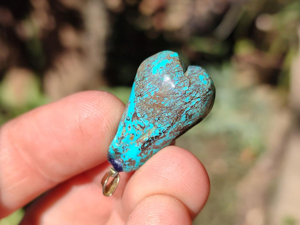Hand Made Shattuckite Pendants with Clasps x 23 From Congo