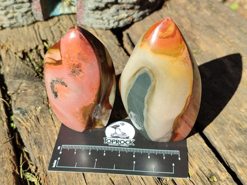 Polished Polychrome Jasper Flames x 12 From Androka, Madagascar