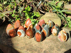 Polished Polychrome Jasper Flames x 12 From Androka, Madagascar